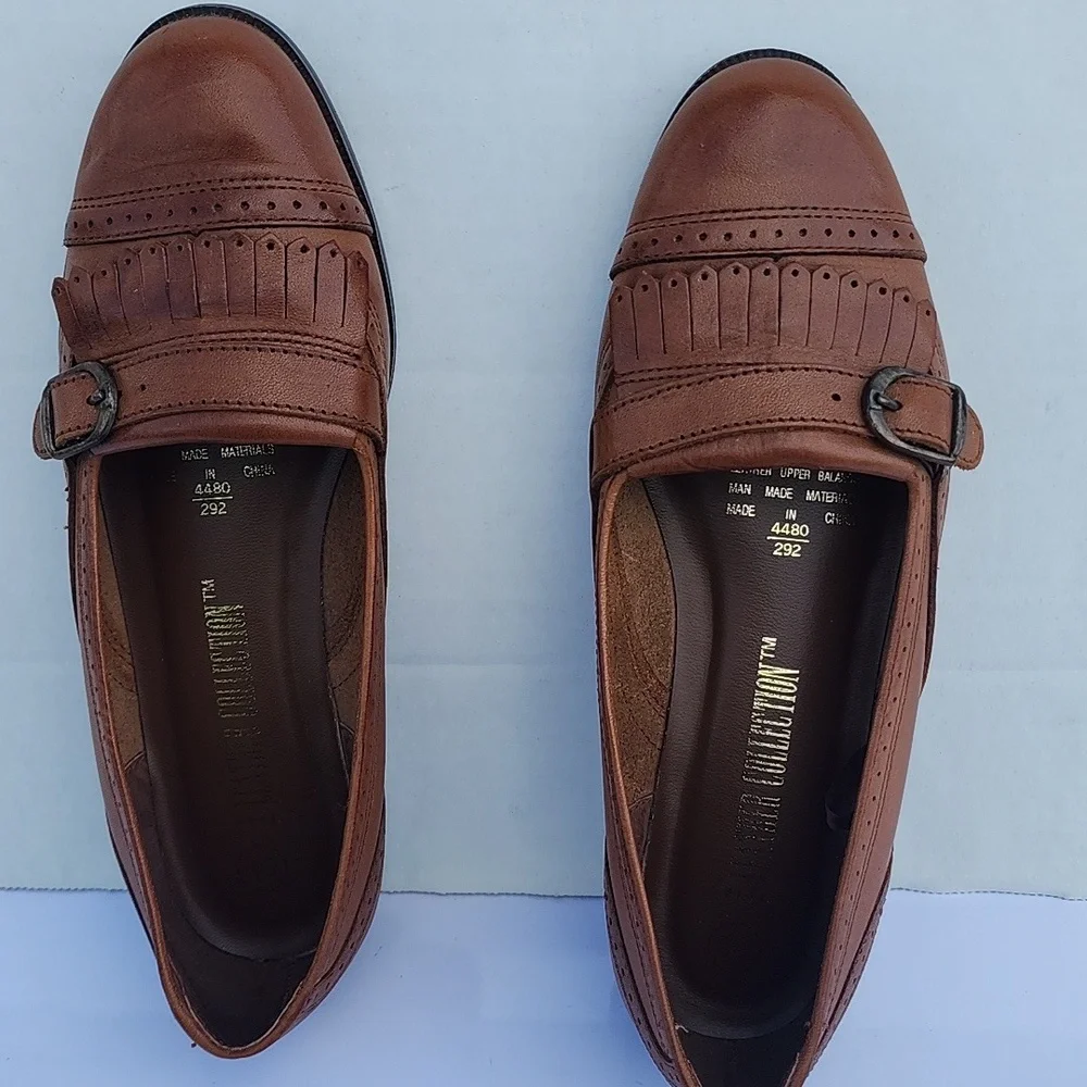 The Leather Collection Brown Leather Women Flat Shoes Size 6.5 - Picture 3 of 15
